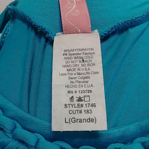 JOLIE TURQUOISE BLUE SHIRT/TOP/TEE.  - Size Large - Picture 5 of 5